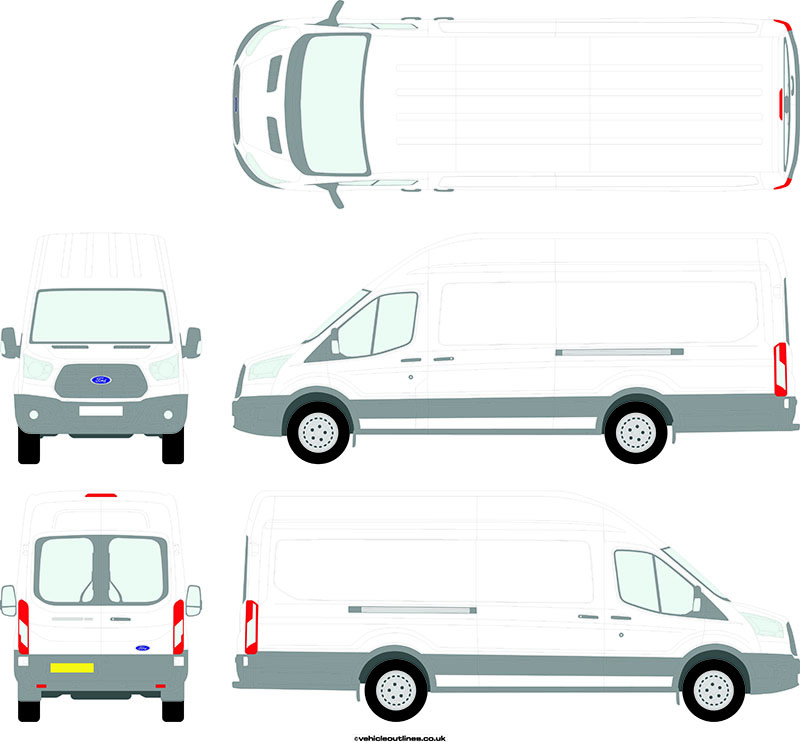 LIGHT COMMERCIAL - FORD0181 - FORD - Transit - 2014-19 - Vehicle Outlines